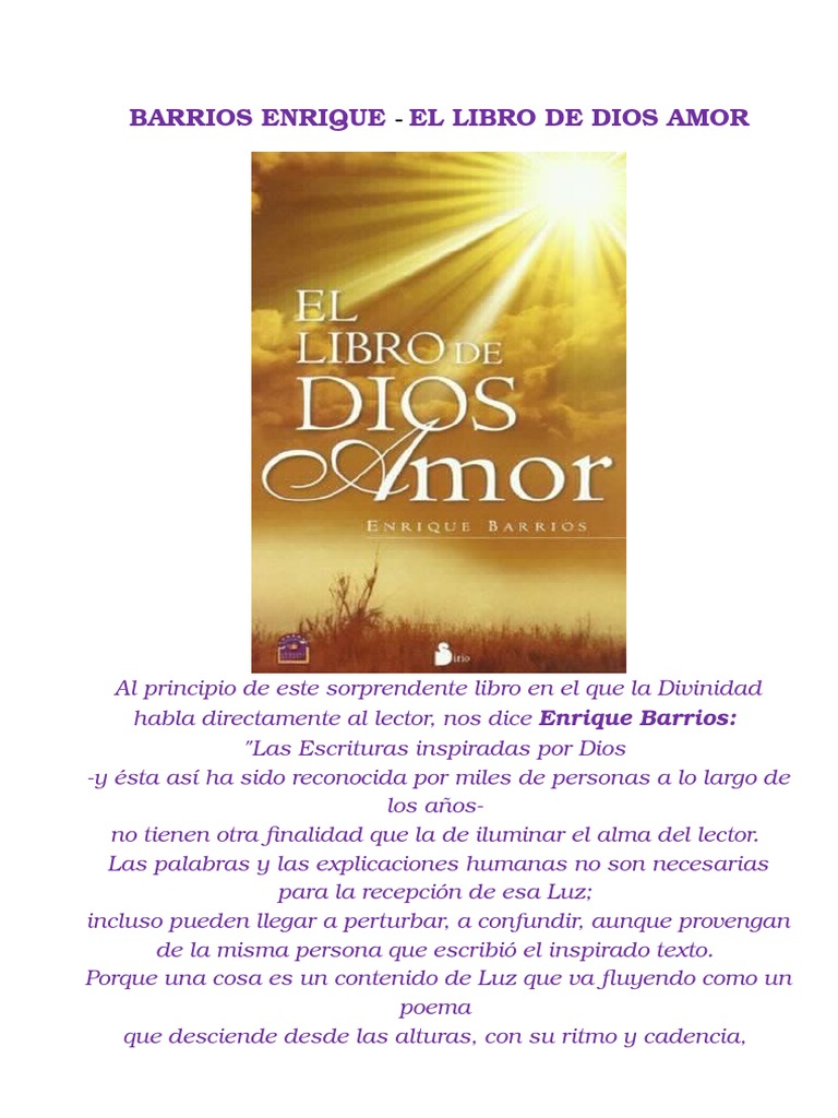 El Libro De Dios Amor Pdf Amor Dios