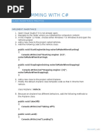 Programming With C#: Class Inheritance Practice