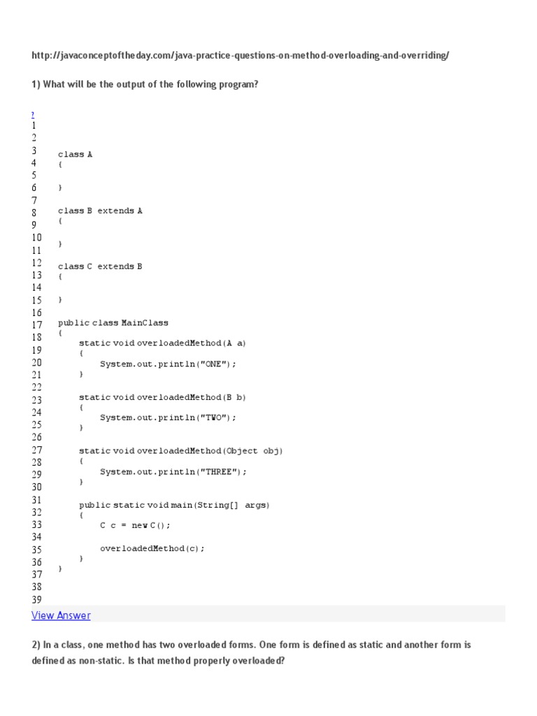 Overloading Examples Java | PDF | Method (Computer Programming ...