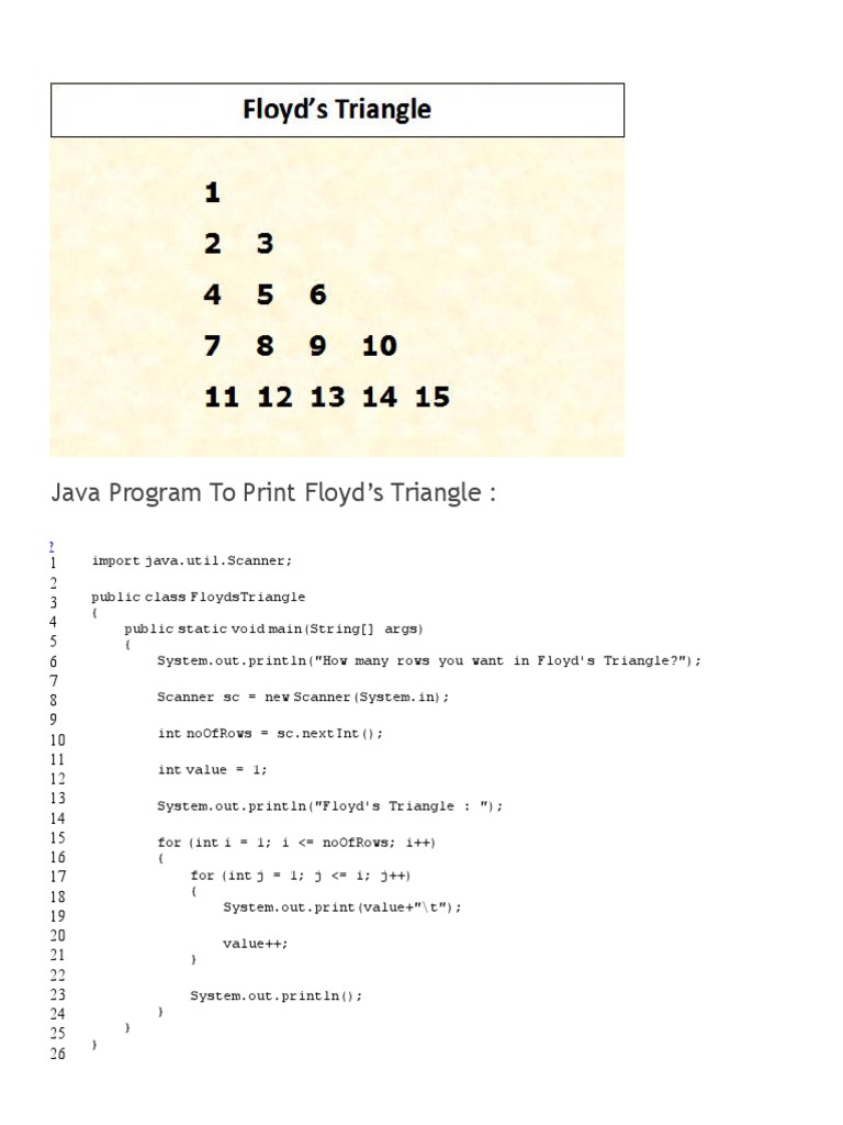 Floyd Triangle in Java PDF