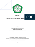 Referat Pregestational Diabetes Mellitus: FAZLURRAHMAN (011.06.0024)