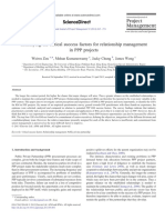 Identifying The Critical Success Factors For Relationship Management in PPP Projects