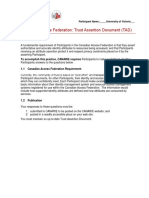 Canadian Access Federation: Trust Assertion Document (TAD) : 1. Purpose