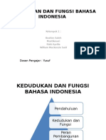 Kedudukan Dan Fungsi Bahasa Indonesia