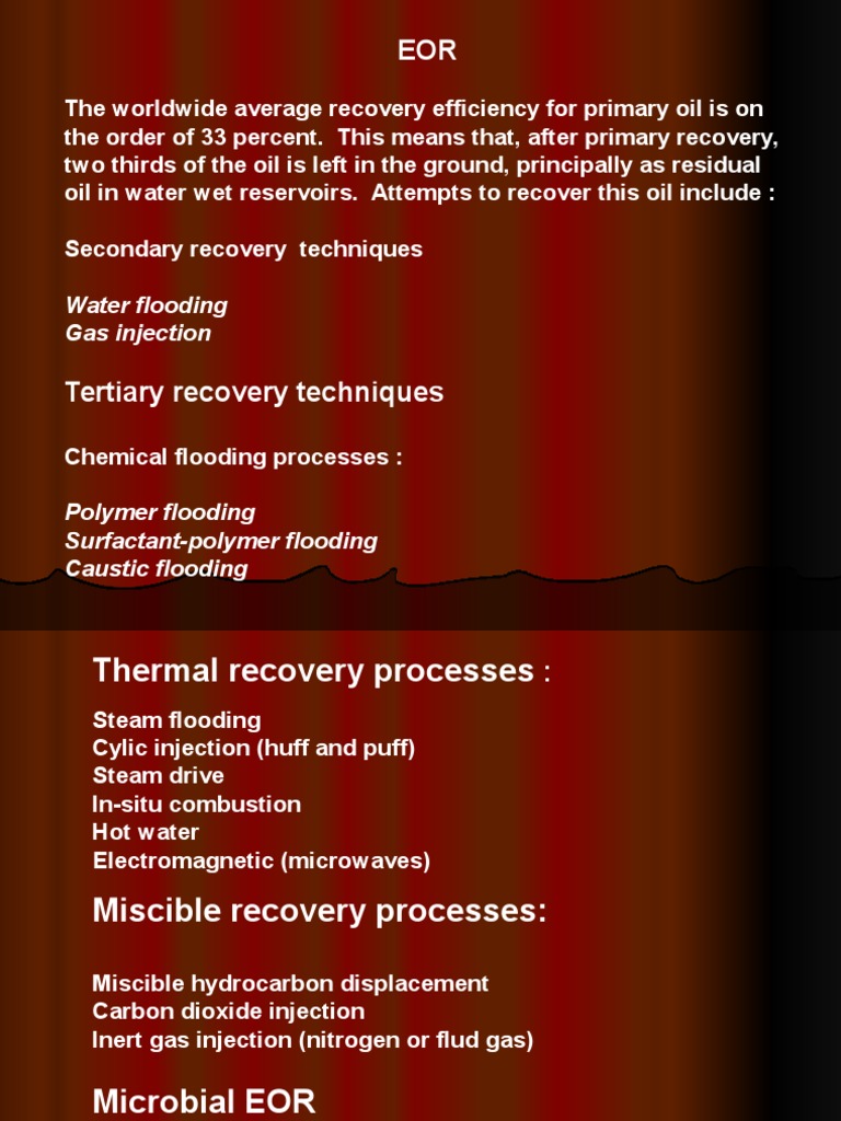 Enhanced Oil Recovery Techniques Explained | PDF