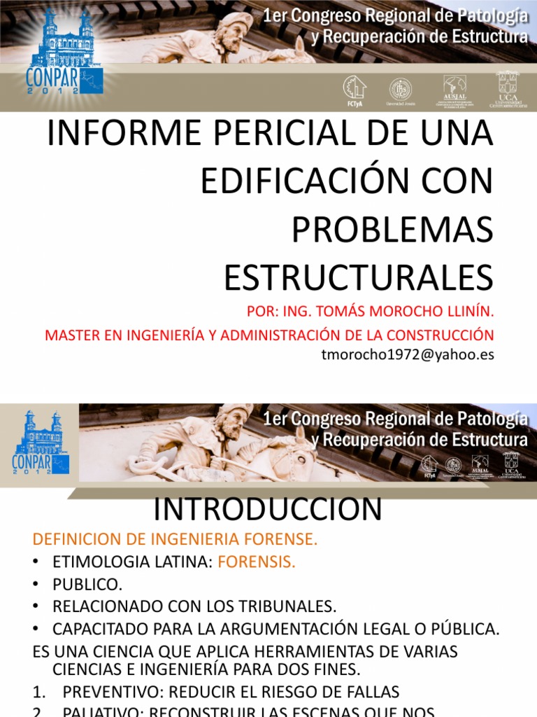 Informe Pericial de Una Edificación Con Problemas Estructurales (CONPAR ...