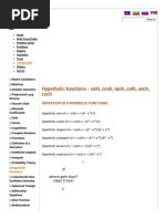 Hyperbolic Functions