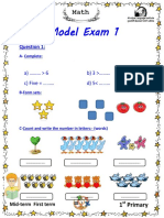 Model Exam 1: A) 6 B) 3 C) Five D) 5