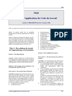 Mali - Code Travail - Arrete Application