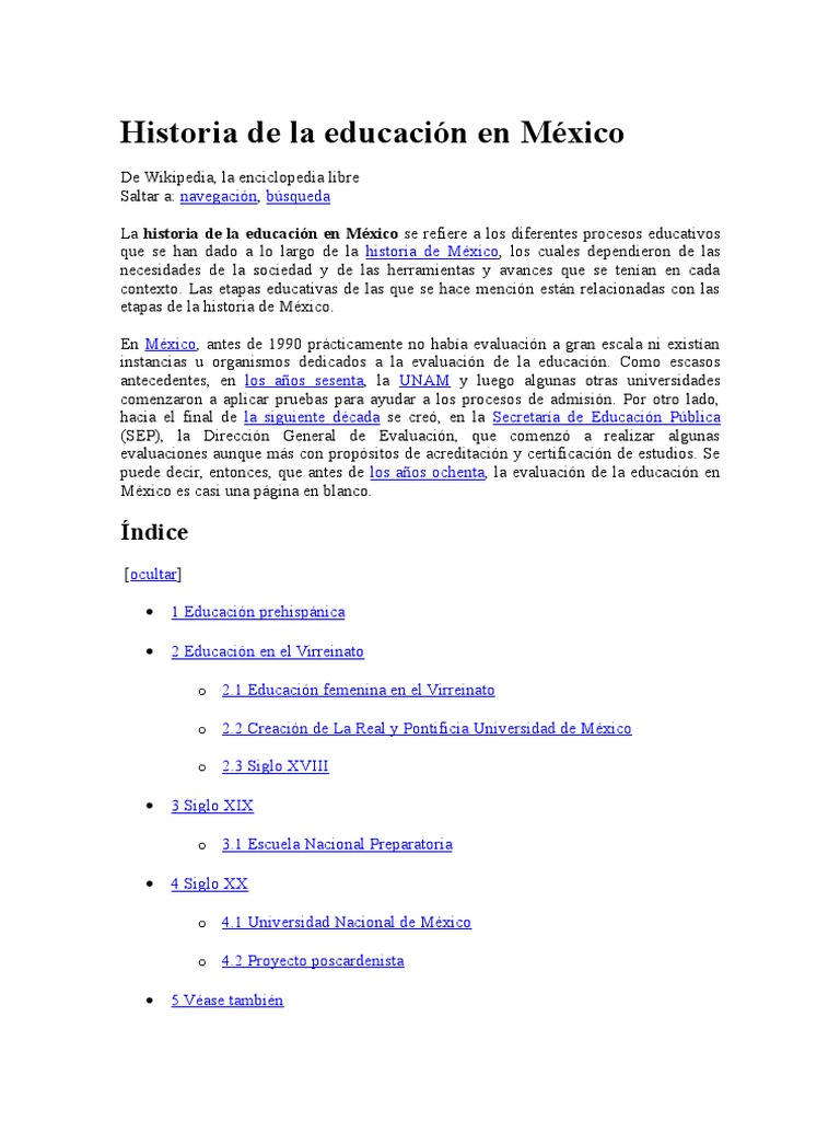 Historia de la educación en México | PDF | Nueva españa | México