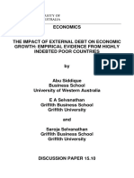 The Impact of External Debt On Economic Growth Empirical Evidence From Highly Indebted Poor Countries