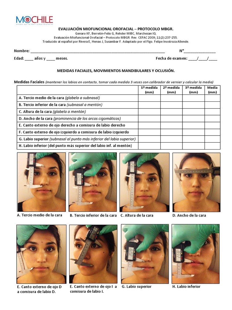 Protocolo MBGR: Evaluación Miofuncional | PDF
