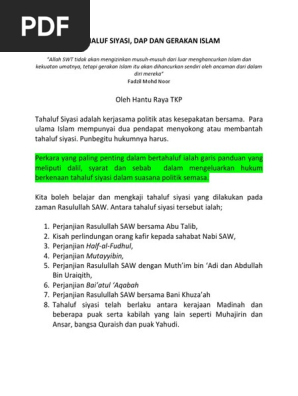 Tahaluf Siyasi Di Malaysia Pdf