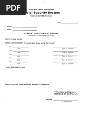 Obstetrical History Form