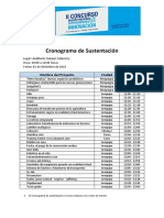 Cronograma de Sustentación