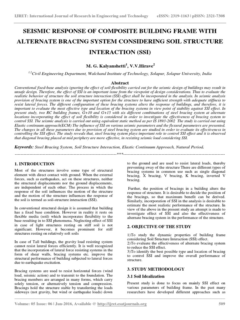 Seismic Response of Composite Building Frame With Alternate Bracing ...