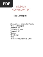 Selenium Course Content