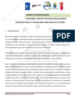 RAPORT DE MONITORIZARE a performanței autorităților centrale în domeniul descentralizării, autonomiei locale și a democrației locale (trimestrul 4, 2016) 