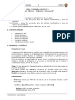 Programación Orientada a Objetos guía laboratorio clases objetos atributos métodos