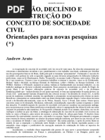 Arato - Ascensão, declínio e reconstrução do conceito de sociedade civil