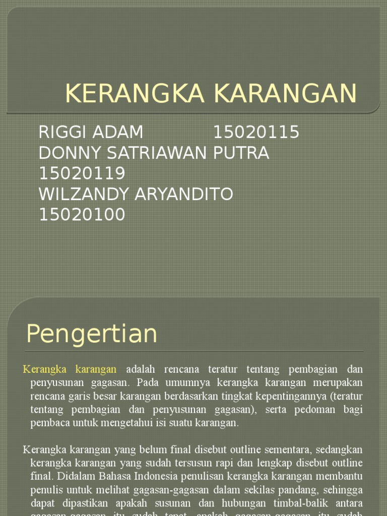 Kerangka Karangan | PDF