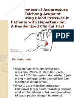 Effectiveness of Acupressure on the Taichong Acupoint