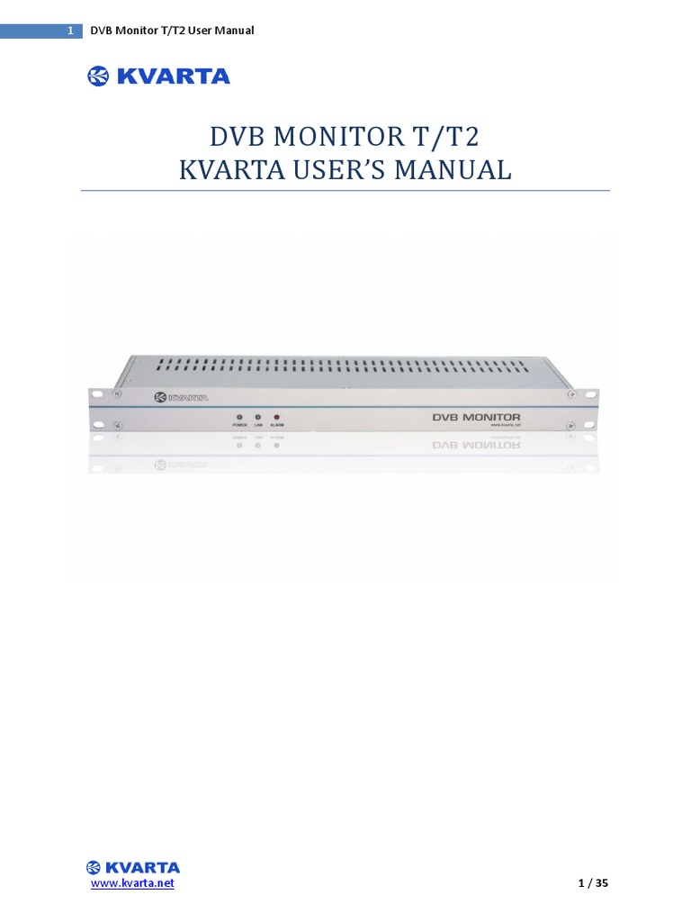DVB Monitor T/T2 User Manual | PDF | Port (Computer Networking ...