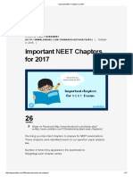 Important NEET Chapters for 2017