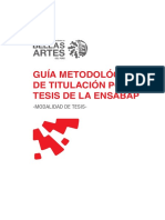 Guía Metodológica de Titulación por Tesis de la Escuela Nacional Superior Autónoma de Bellas Artes del Perú 