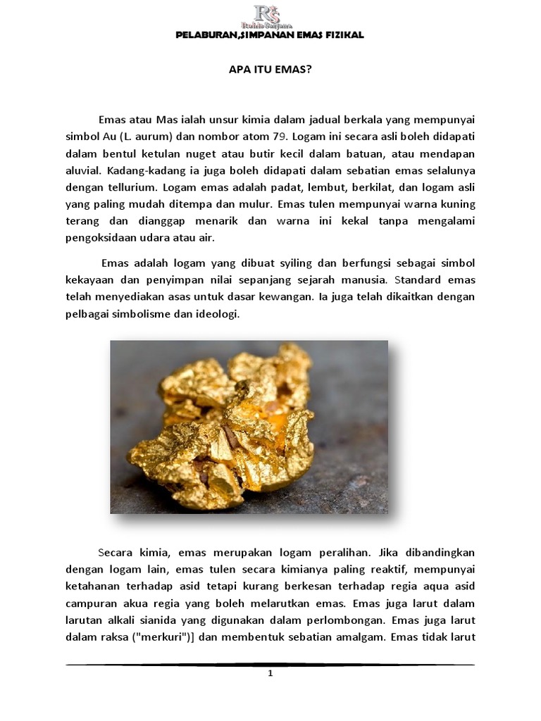 Peraturan Undang-undang Dan Cukai Dalam Pelaburan Emas.