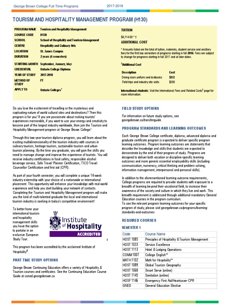 H130 2017 2018 University And College Admission Tourism