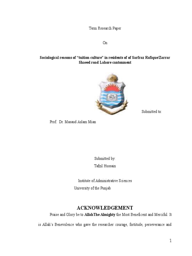 Sociological Reasons of 