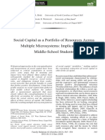 Social Capital as a Portfolio of Resources Across Multiple Microsystems- Implications for Middle-School Students