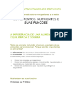 Alimentos, nutrientes e sistema digestivo