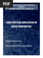 Produção de água - Características Das Bacias Hidrográficas