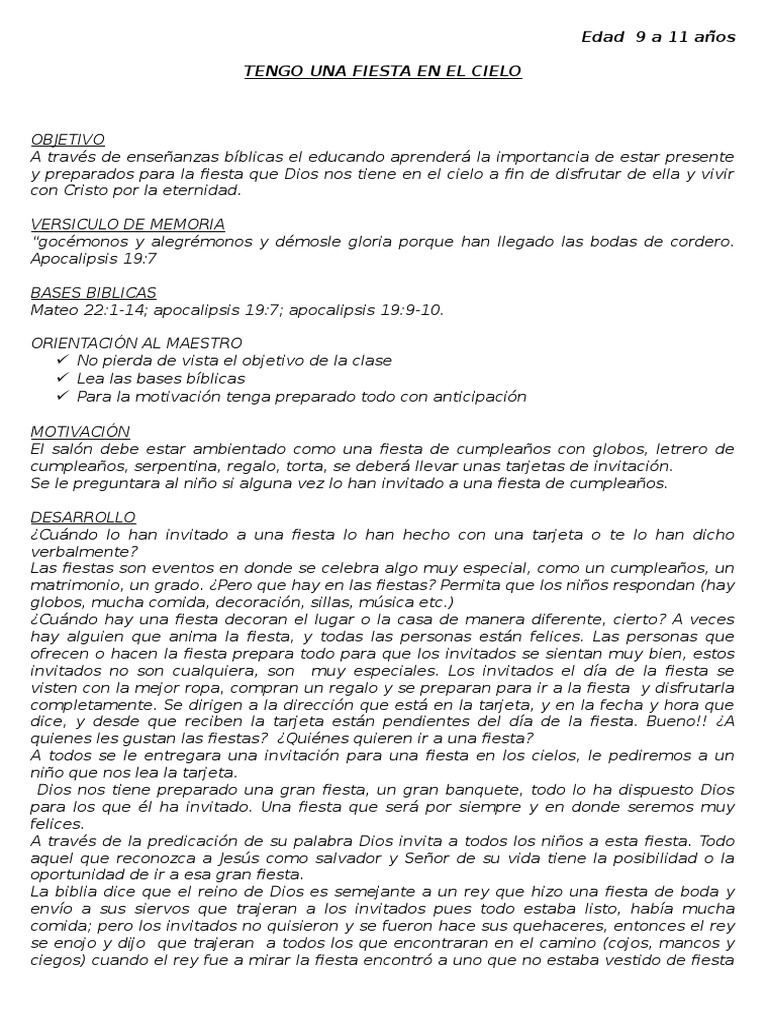Fiesta en el cielo: Preparación y gozo | PDF | Cumpleaños | Cristo (título), image size:768x1024