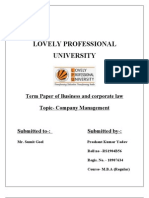 Term Paper On Company Management