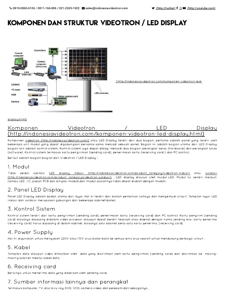 Komponen - Komponen Dari Videotron Atau LED Display | PDF | Bisnis ...