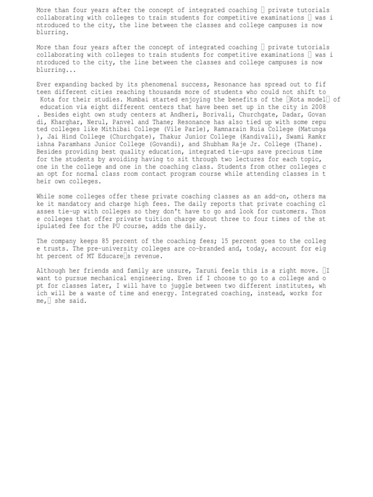 Kota Model | PDF