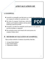 Valuation of Goodwill