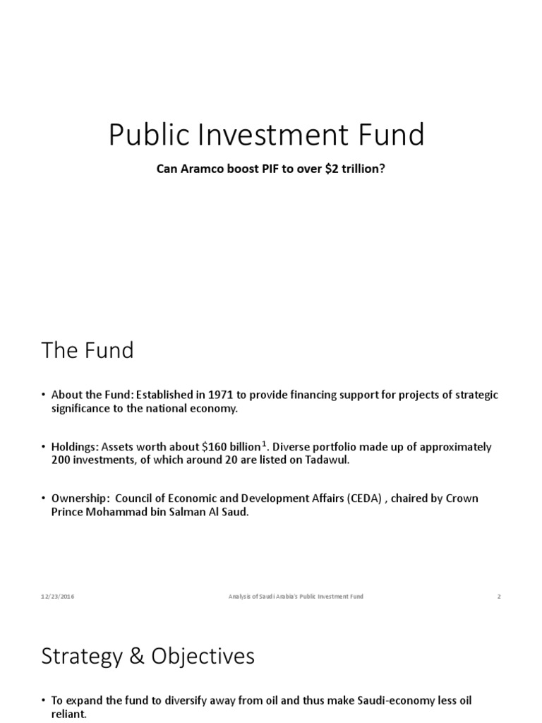 Public Investment Fund PDF Economies Investing