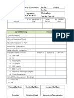 Technical Questionnaire For Upgradation (ETP, STP, WTP)