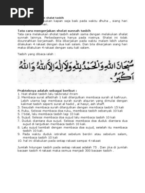 Waktu Mengerjakan Shalat Tasbih Docx