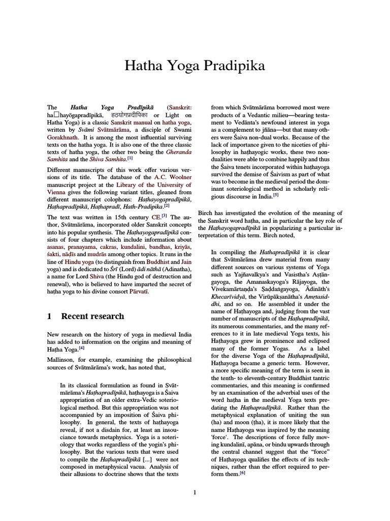 Hatha Yoga Pradipika Pdf Hatha Yoga Yoga