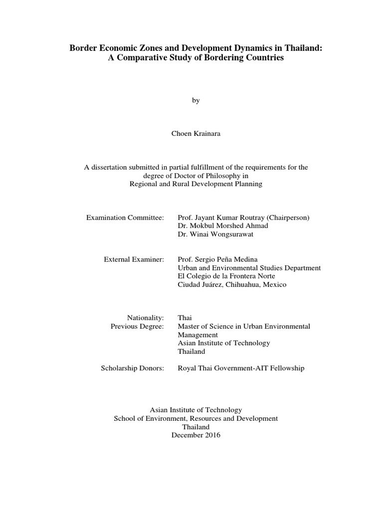 Thailand's Border Economic Zones Study | PDF | Association Of Southeast ...