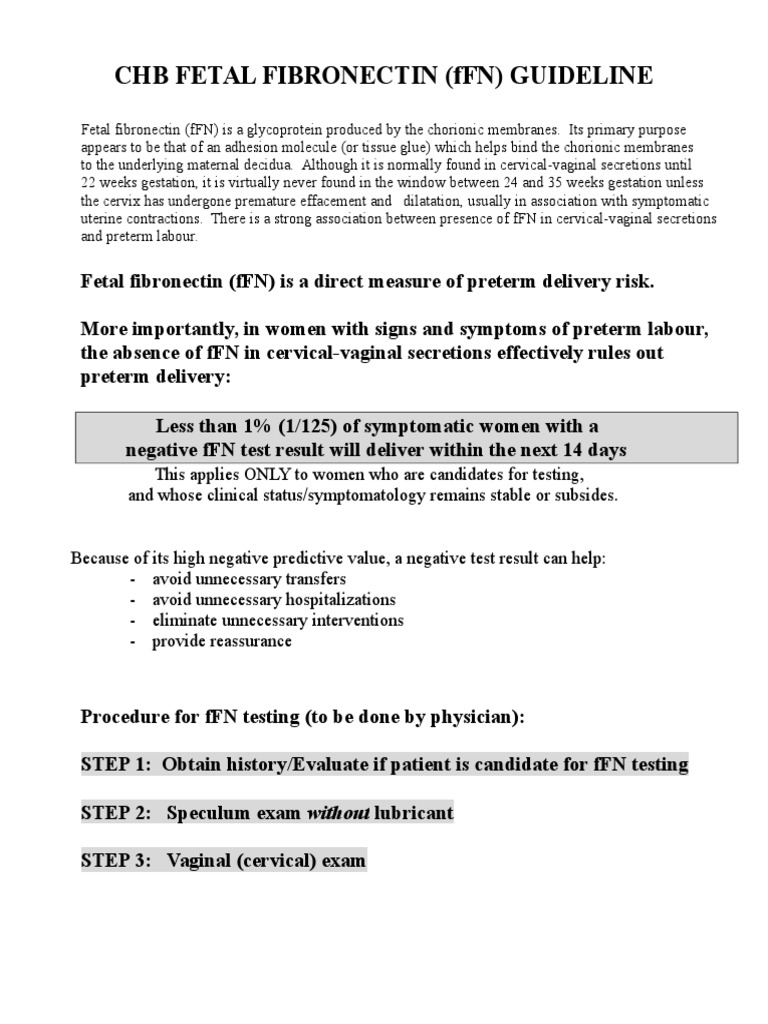 FFN - protocol.March15.2007+FU Sheet | PDF | Preterm Birth | Childbirth