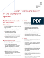 Level 2 Award in Health and Safety in The Workplace: Syllabus