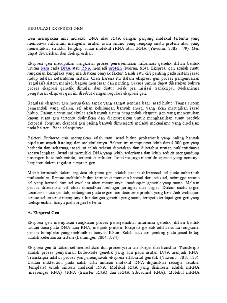 Regulasi Ekspresi Gen pada Prokariotik | PDF | Sains & Matematika