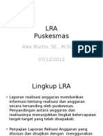 LRA Puskesmas: Laporan Realisasi Anggaran Alat Pengukur Kinerja Puskesmas
