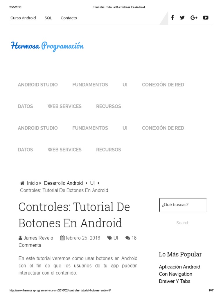 Controles - Tutorial de Botones en Android PDF | PDF